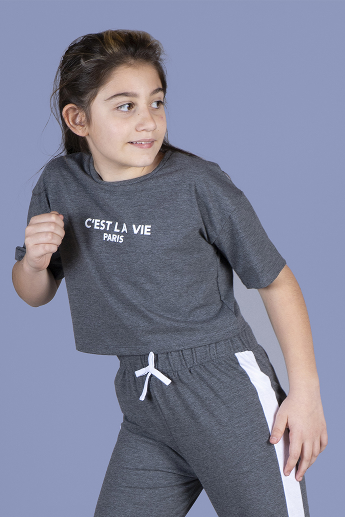 Toontoy Kız Çocuk Crop Model Tişört