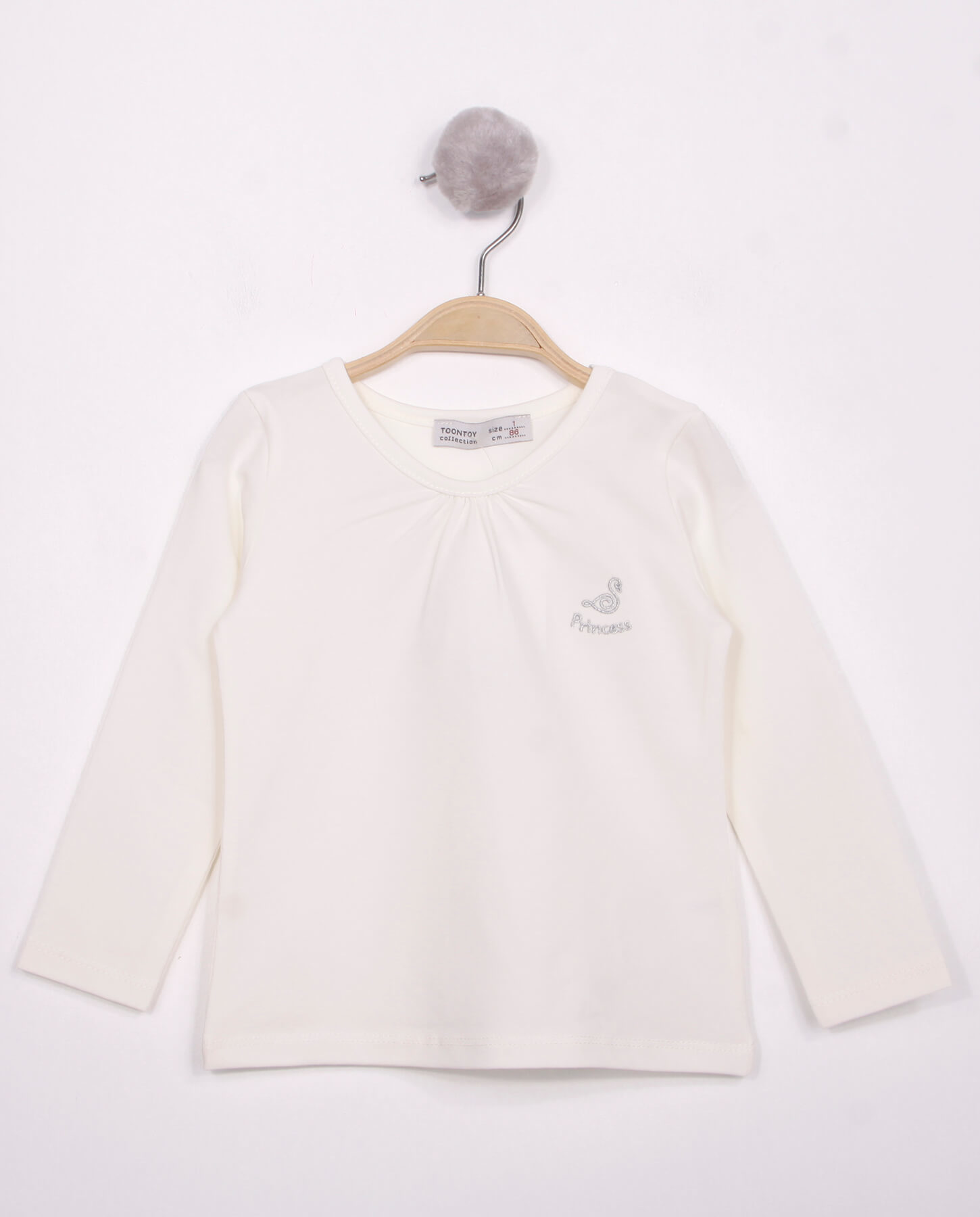Toontoy Kız Çocuk Göğsü Princess Nakışlı T-Shirt
