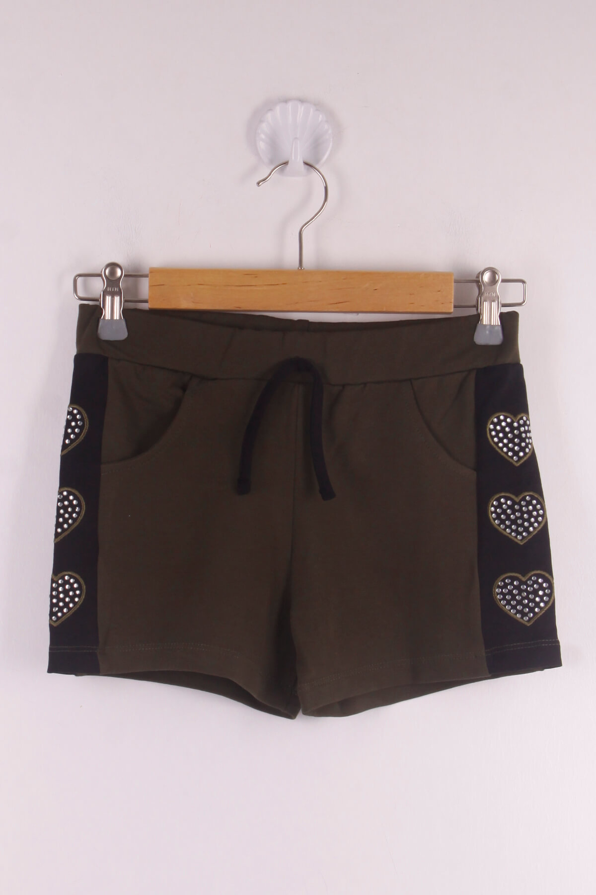 Toontoy Kız Çocuk Kalp Nakışlı Şort