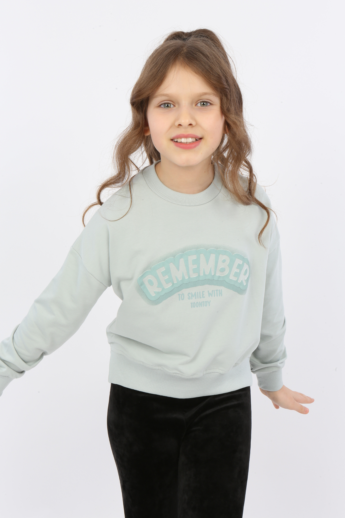 Toontoy Kız Çocuk Remember Baskılı Sweatshirt