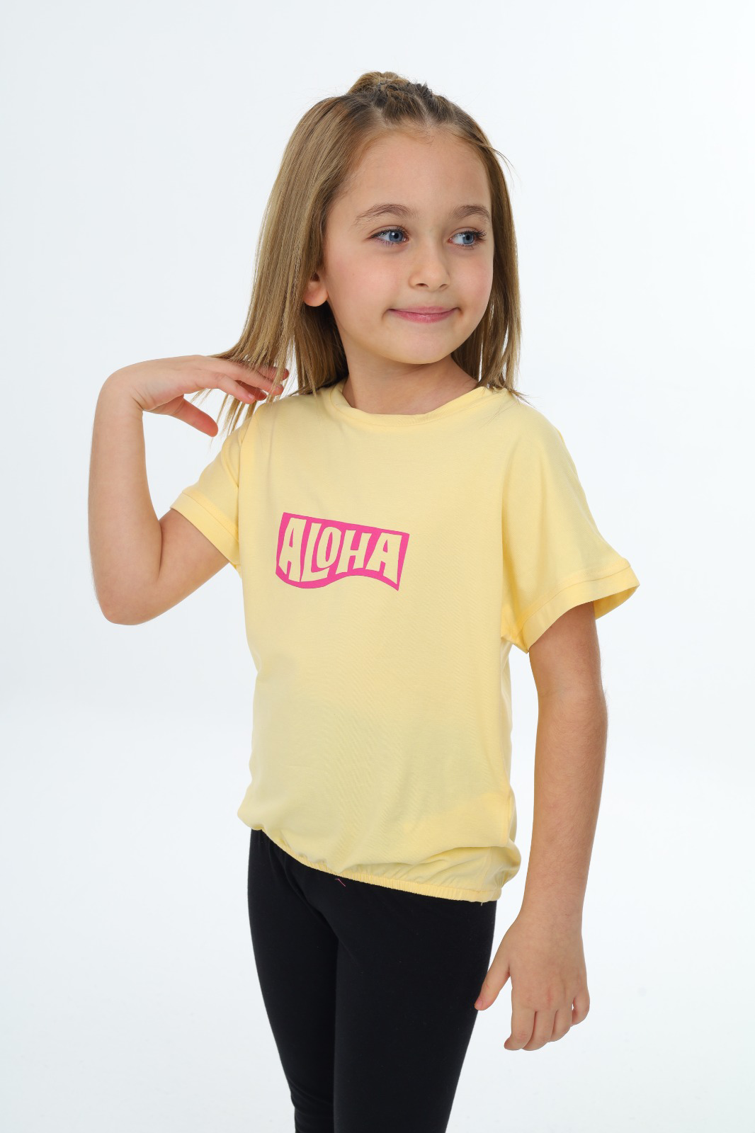 Toontoy Kız Çocuk Aloha  Baskılı Tişört
