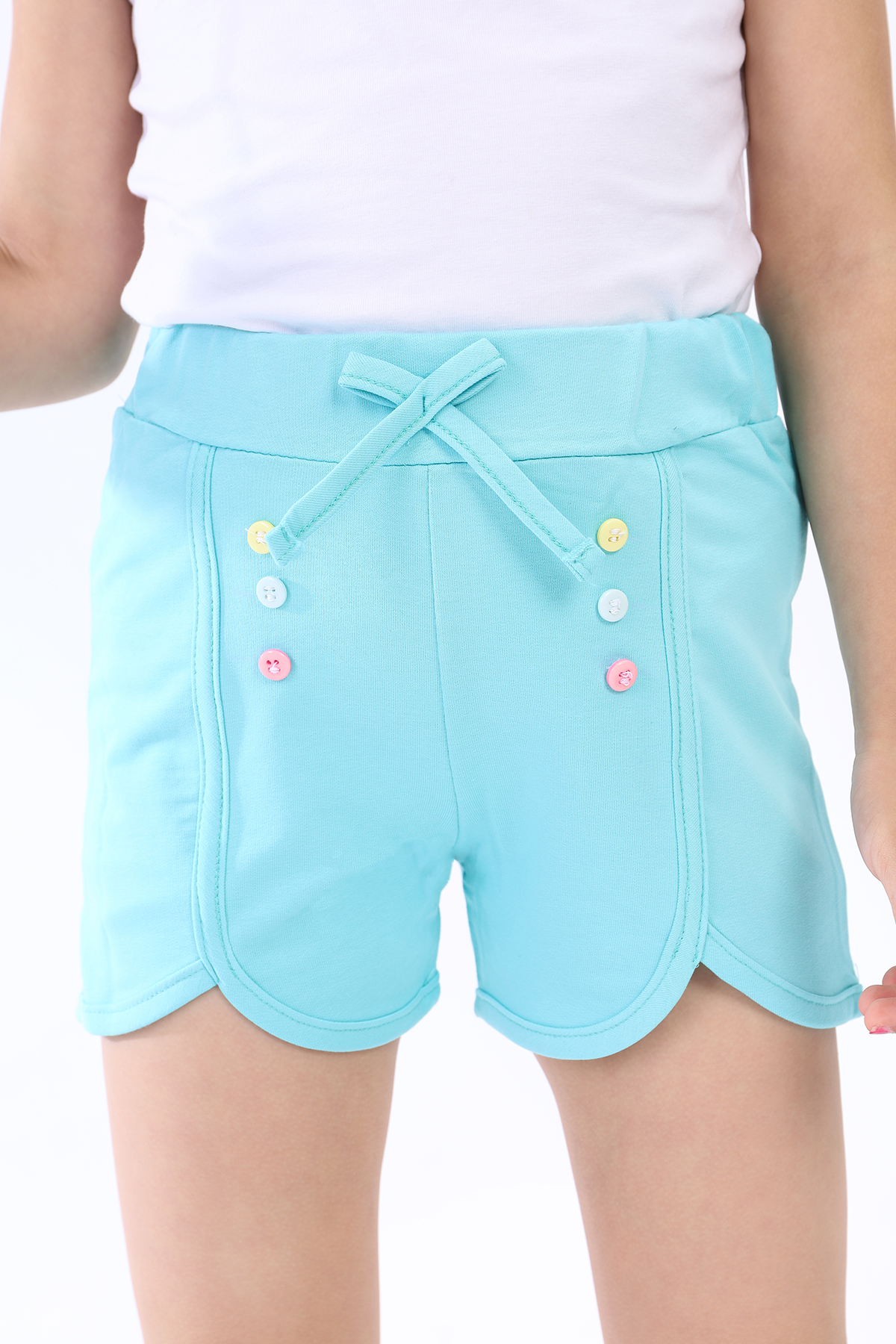 Toontoy  Kız Çocuk Renkli Düğmeli Şort