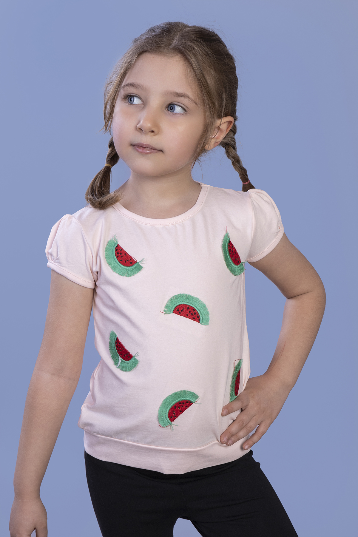 Toontoy Kız Çocuk Flower Baskılı T-Shirt