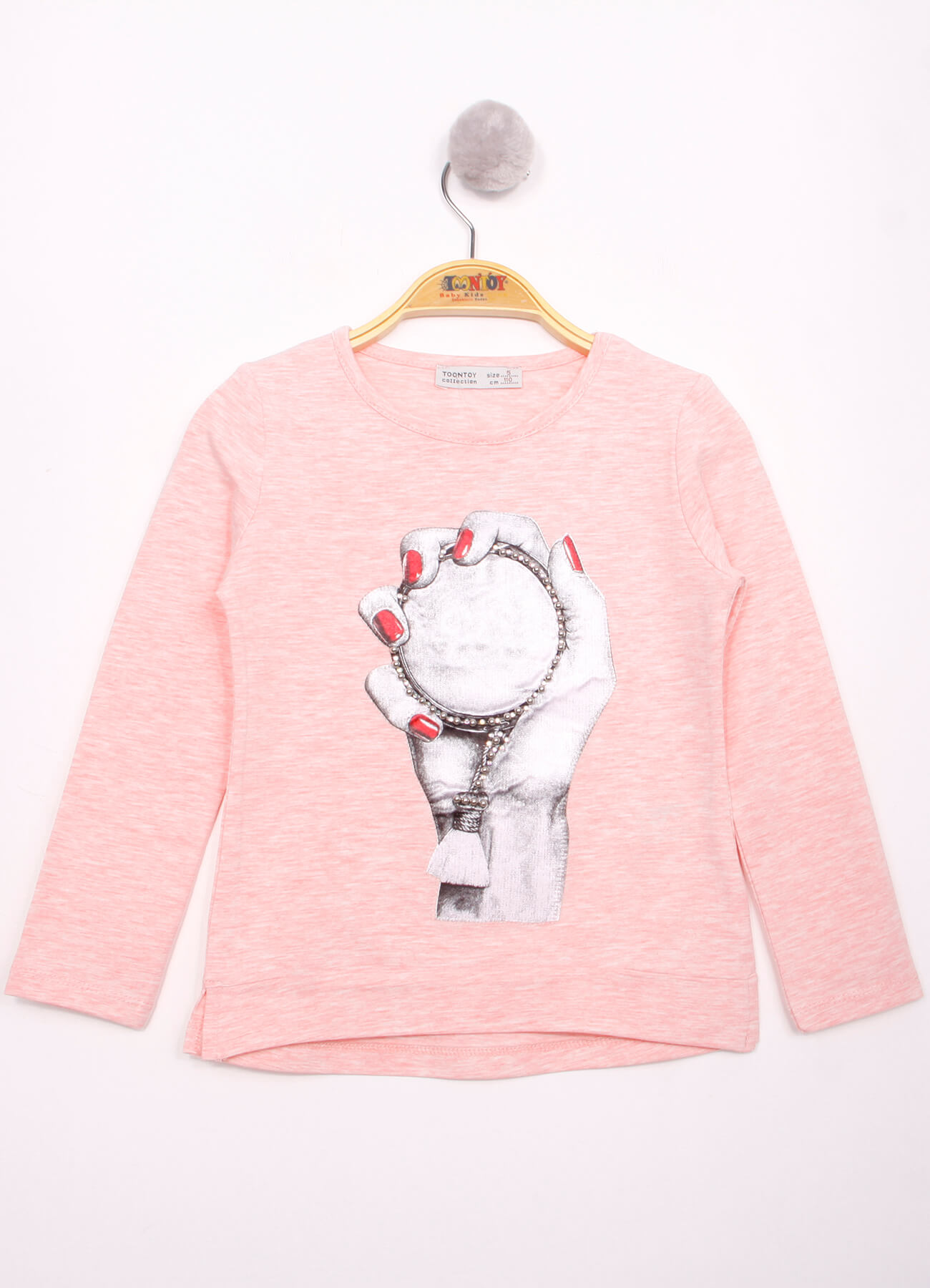 Toontoy Kız Çocuk El Baskılı T-Shirt