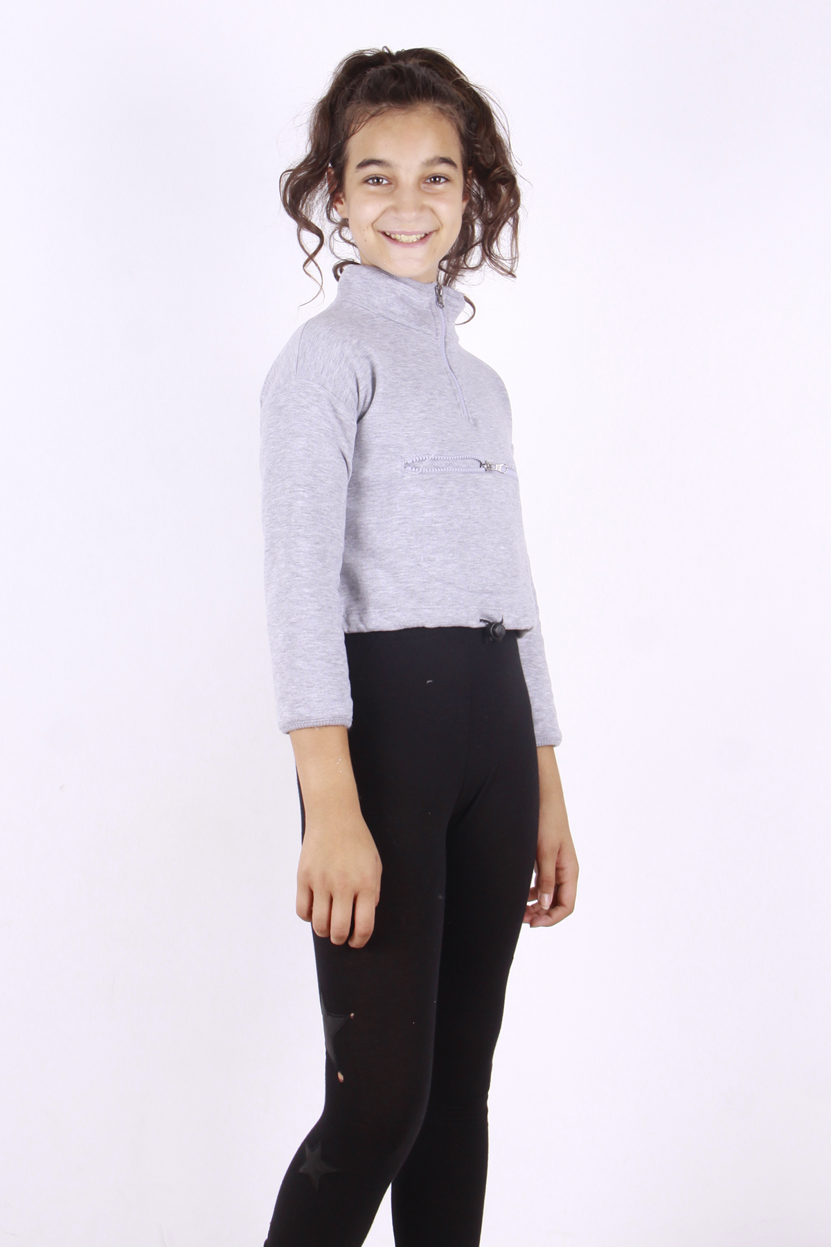 Toontoy Kız Çocuk Fermuarlı Sweatshirt
