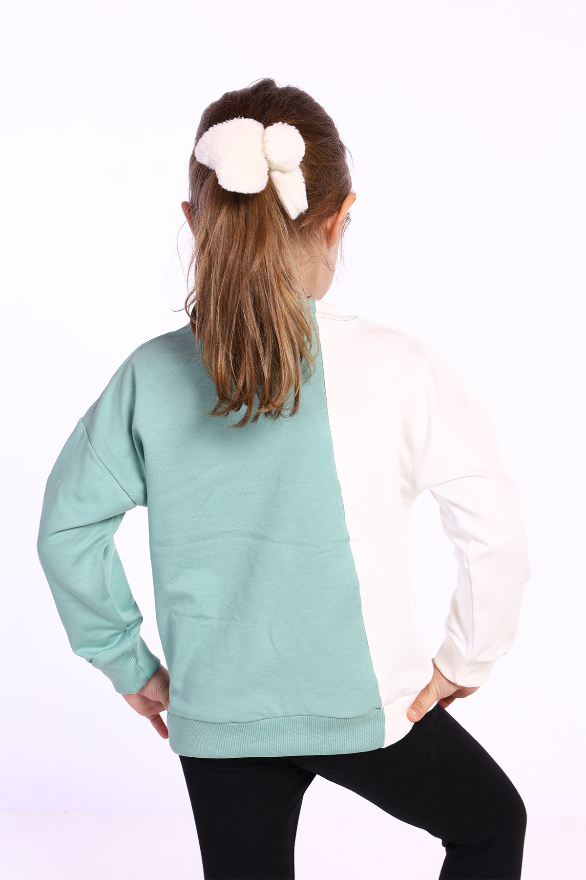 Toontoy Kız Çocuk Blok Kesikli Sweatshirt