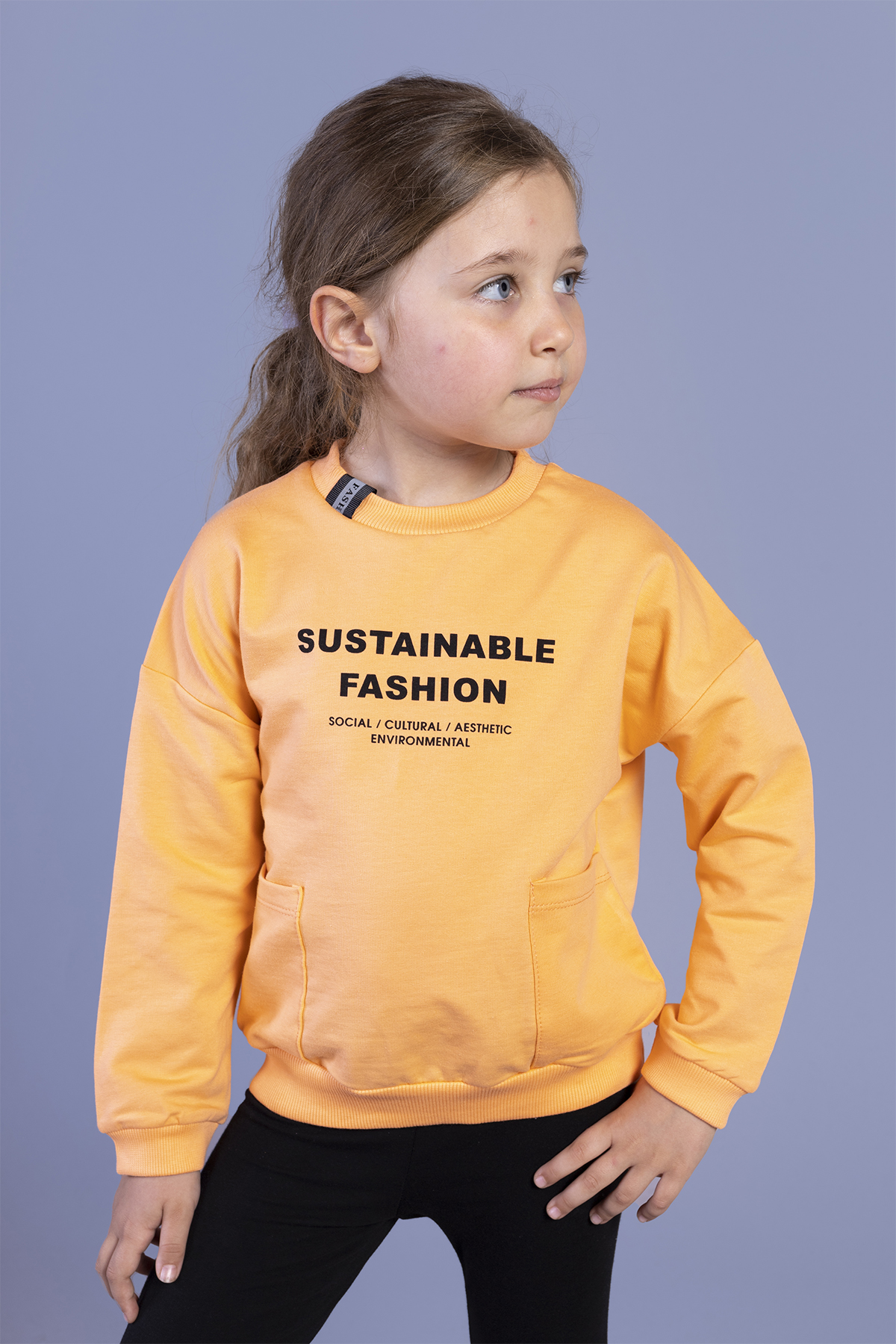 Toontoy Kız Çocuk Cep Detaylı Baskılı Sweatshirt