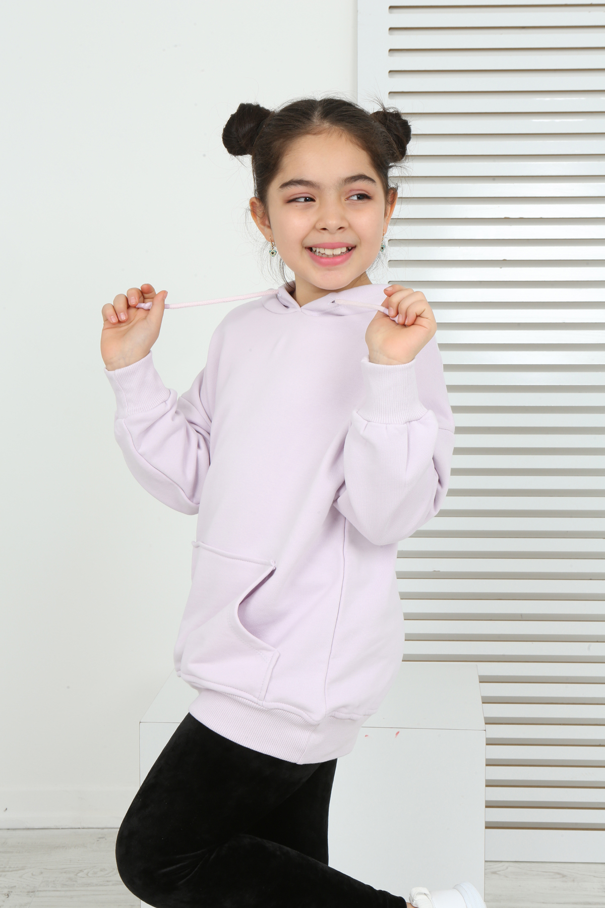 Toontoy Kız Çocuk Kanguru Cepli Sweatshirt
