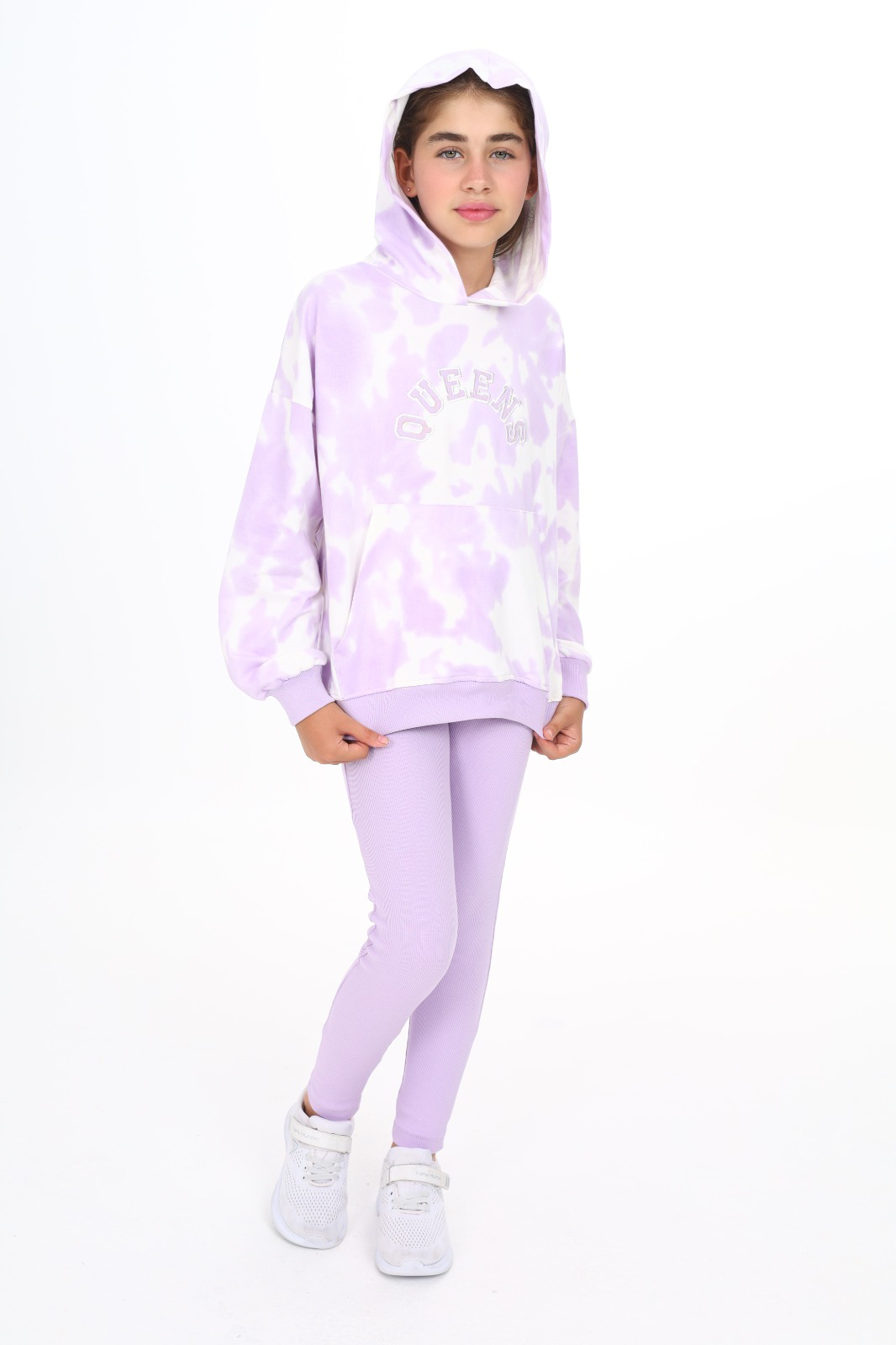 Toontoy  Kız Çocuk Batik Desenli Taytlı Takım