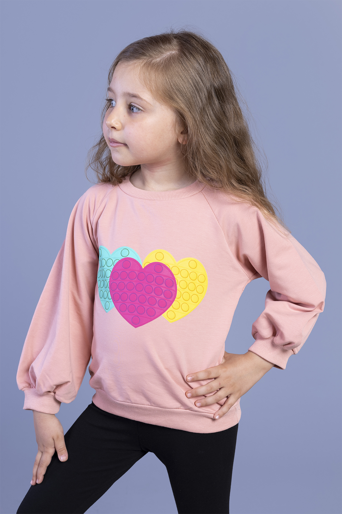 Toontoy Kız Çocuk Popıt Desenli Sweatshirt