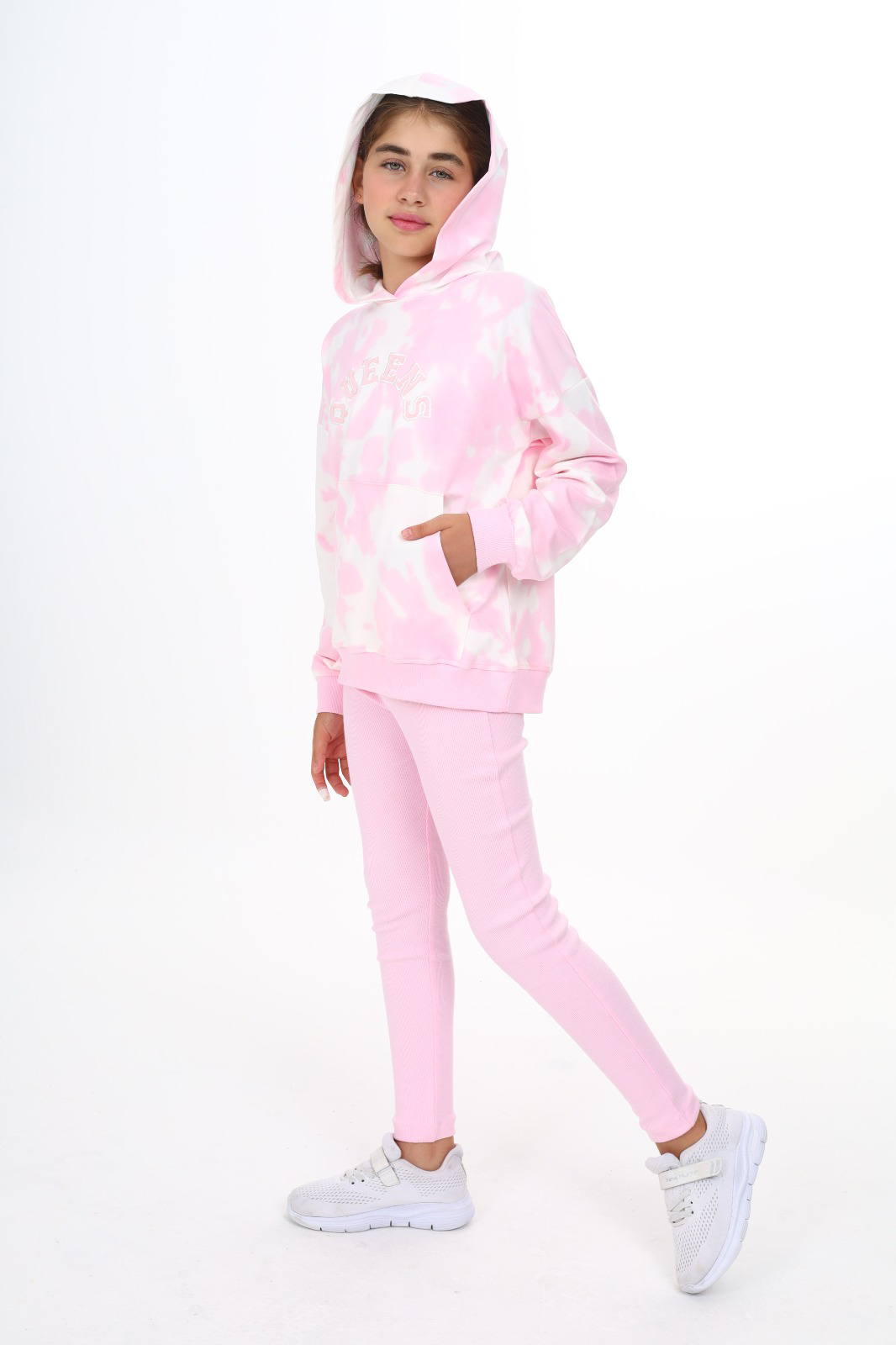 Toontoy  Kız Çocuk Batik Desenli Taytlı Takım