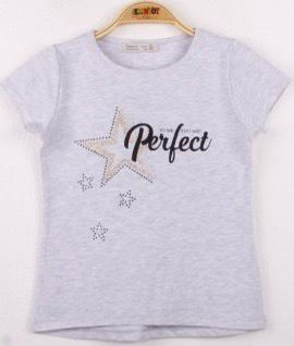 Toontoy Kız Çocuk Perfect Yıldız Baskılı Tişört