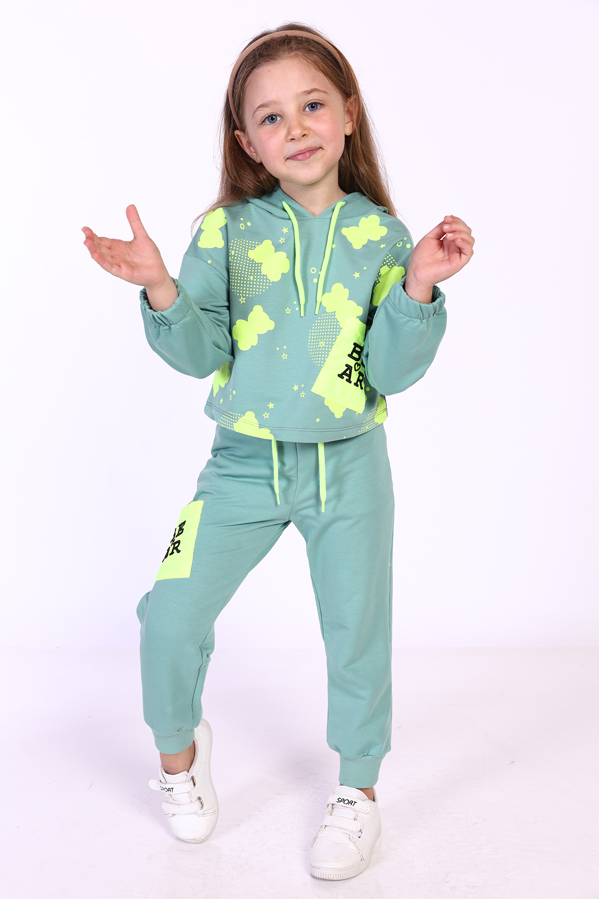 Toontoy Kız Çocuk Baskılı Eşofman Takımı