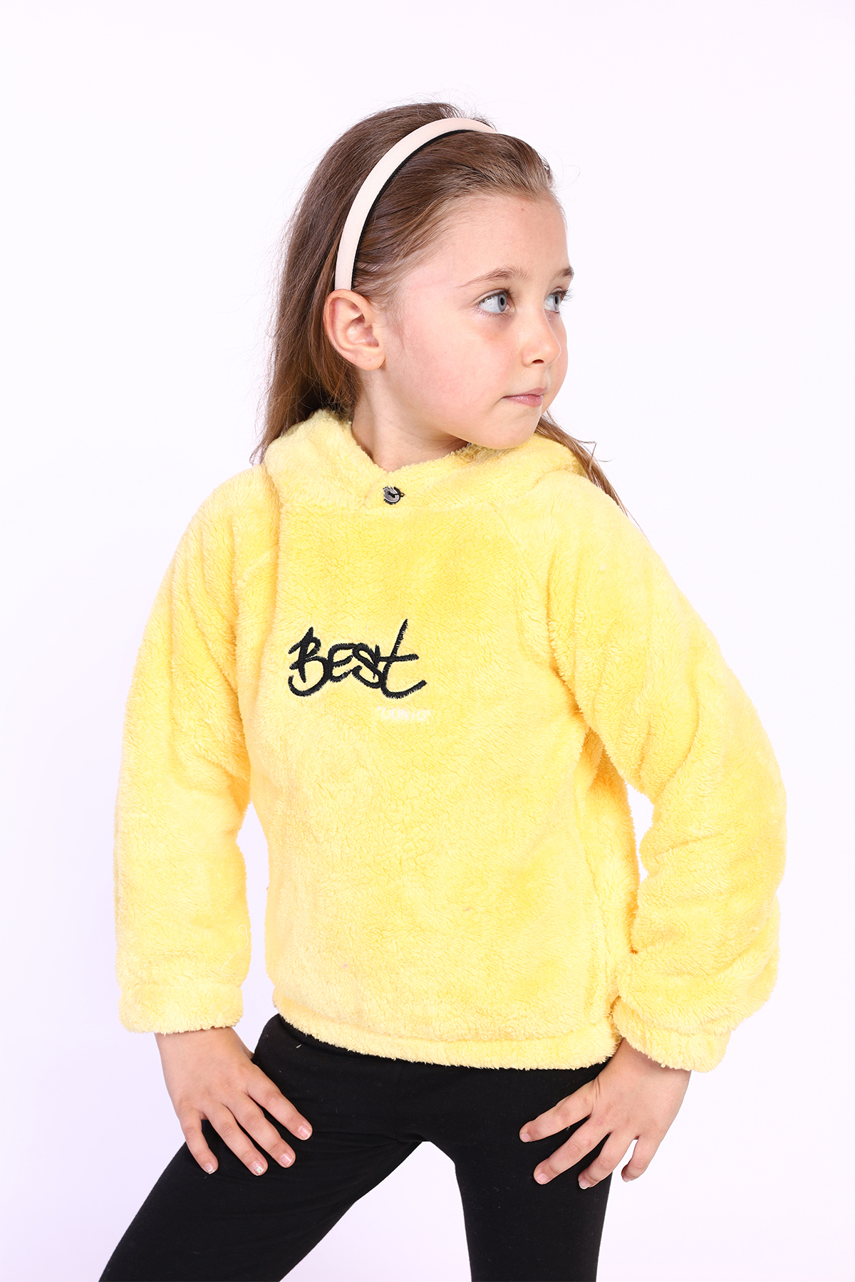 Toontoy Kız Çocuk Nakışlı Peluş Sweatshirt