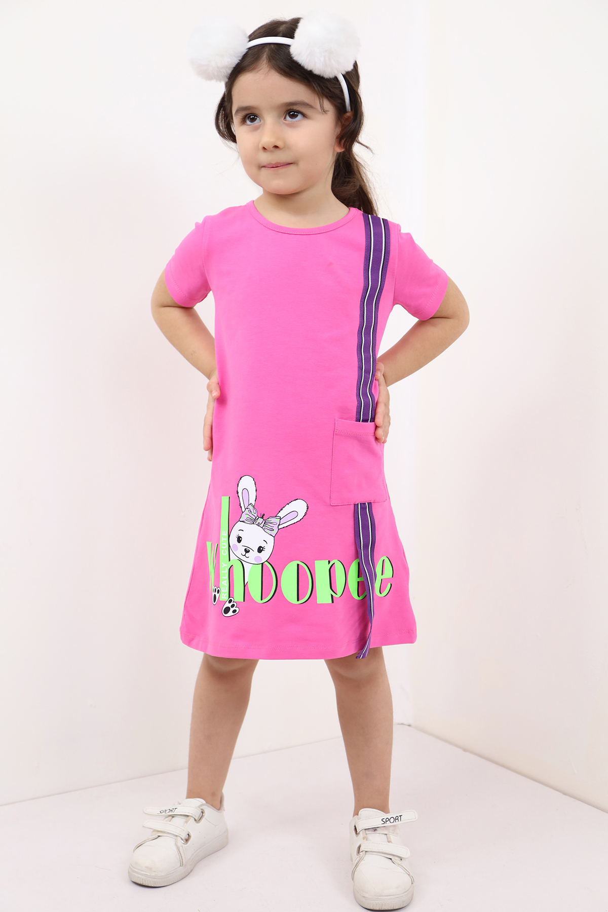 Toontoy Kız Çocuk Önü Dantelli Okul Tişört