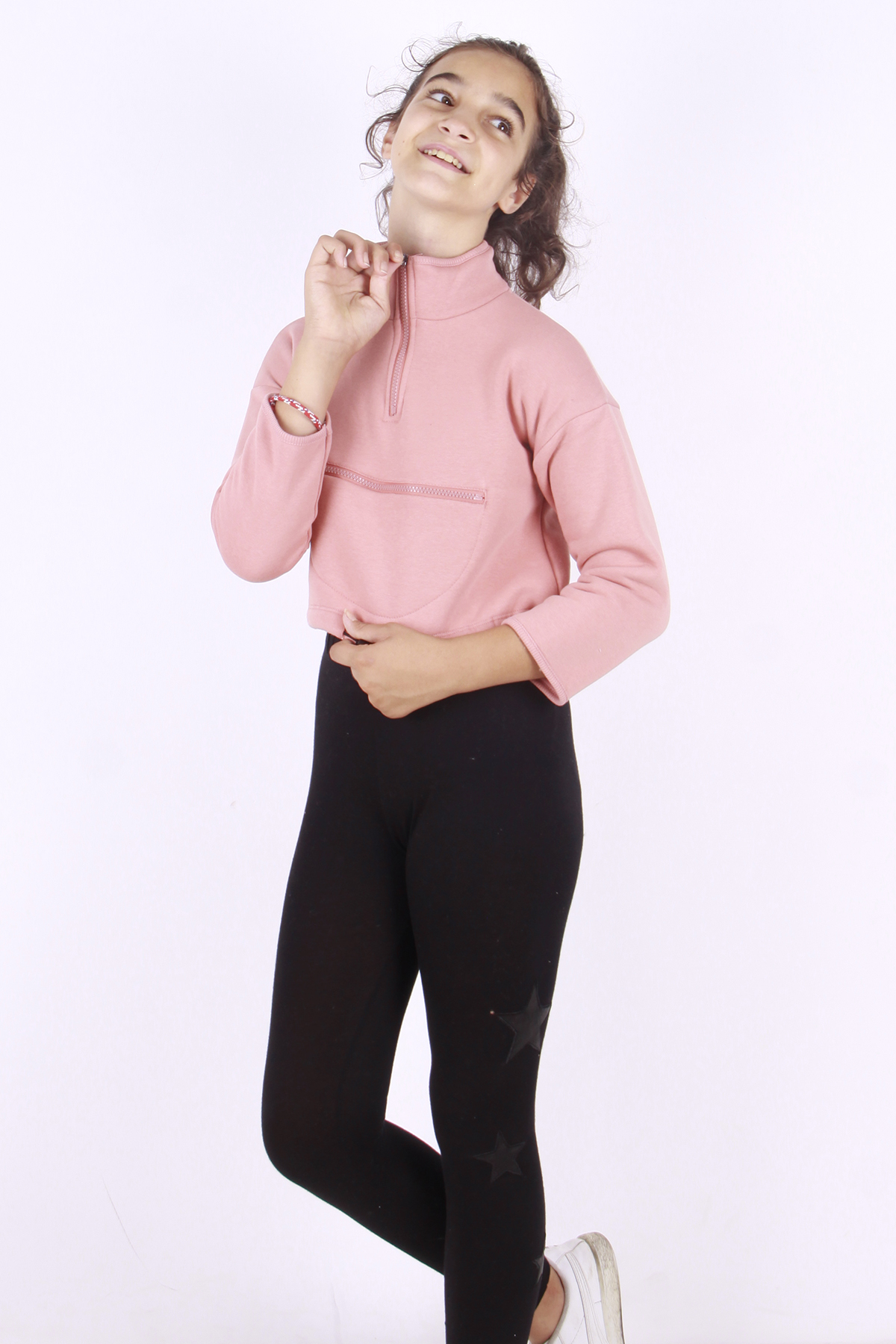 Toontoy Kız Çocuk Fermuarlı Sweatshirt