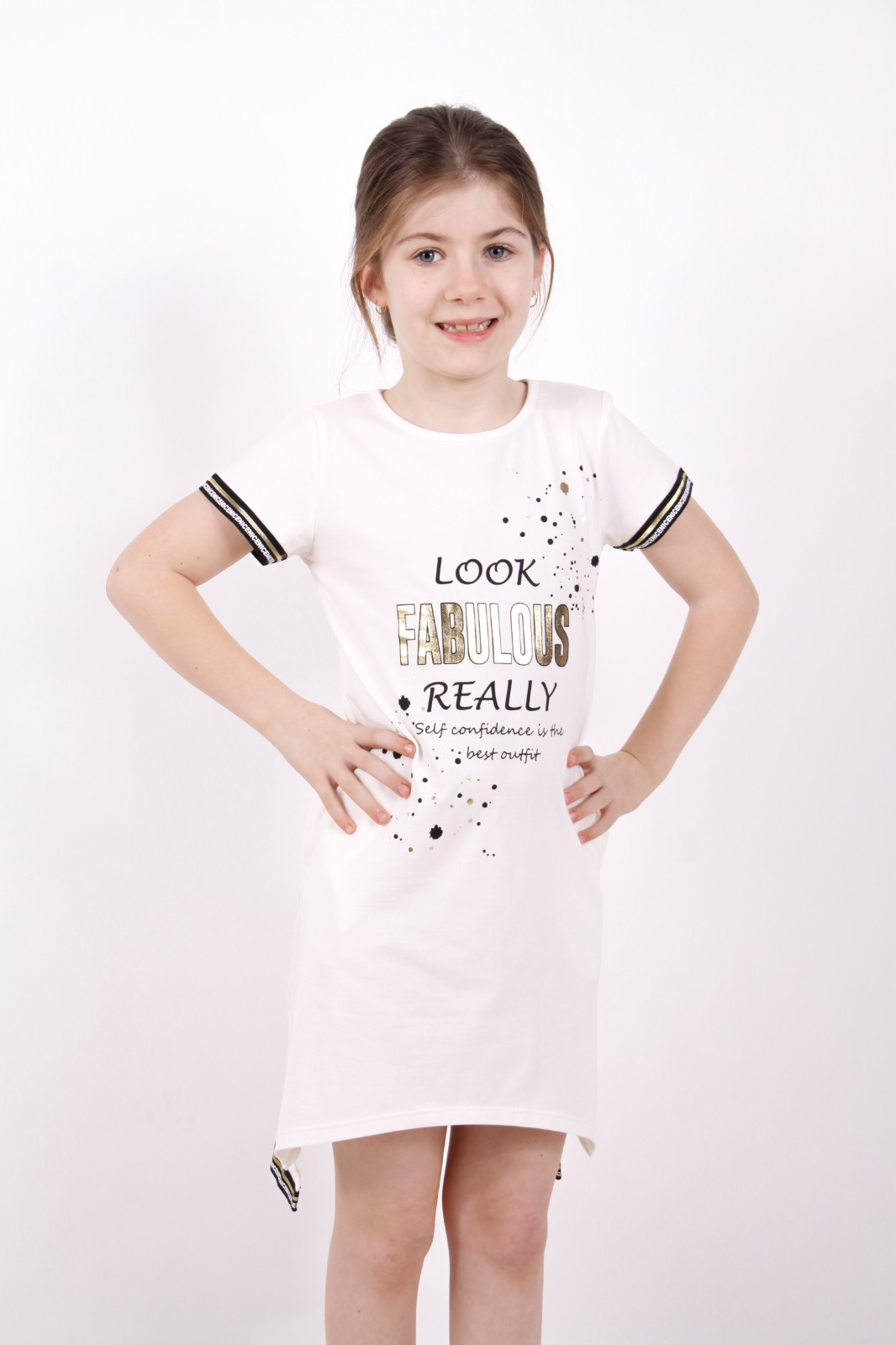 Toontoy Kız Çocuk Fabulous Baskılı Elbise