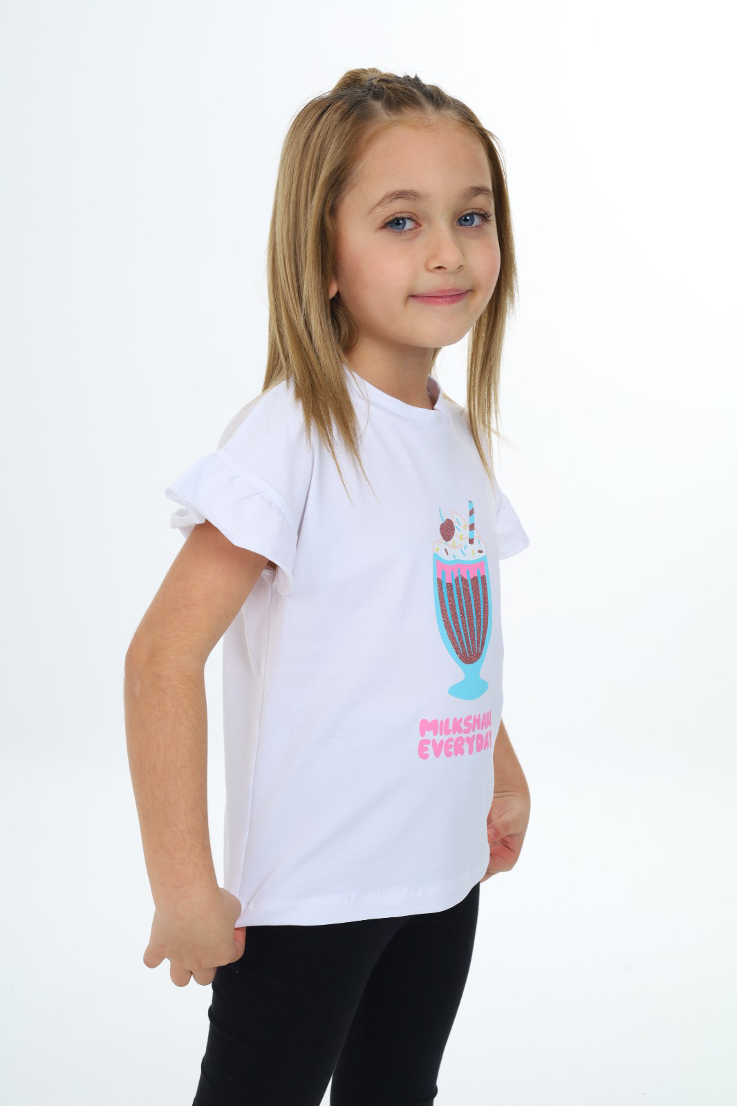 Toontoy Kız Çocuk  Mılkshaek Everyday  Baskılı Tişört