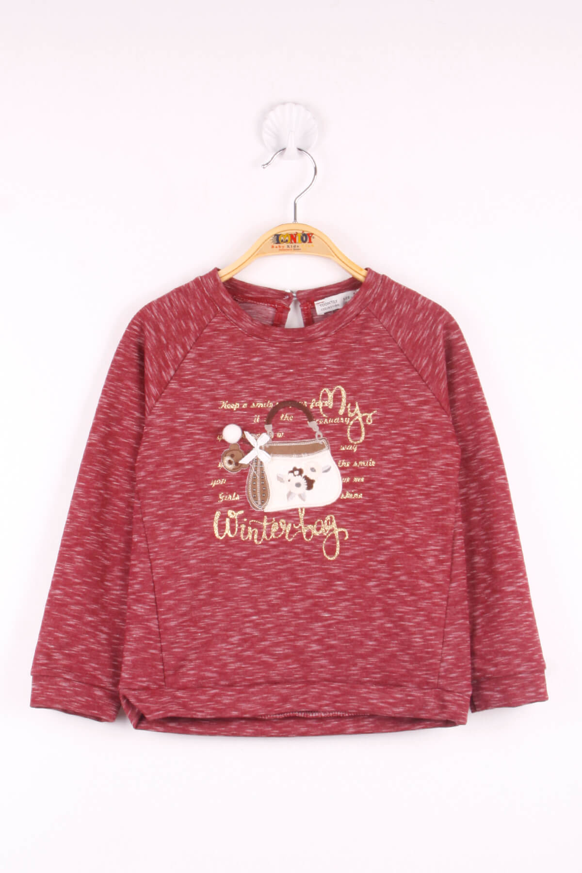 Toontoy Kız Çocuk Çanta Nakışlı Sweatshirt