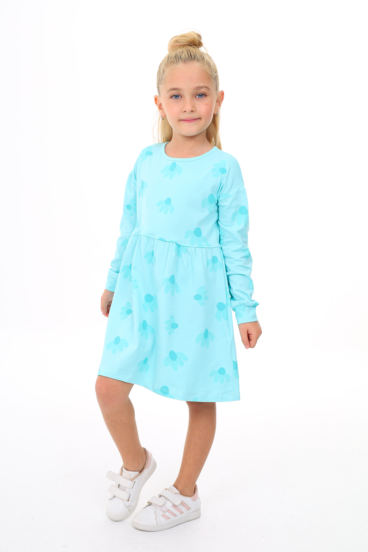 Toontoy Kız Çocuk Baskılı Elbise
