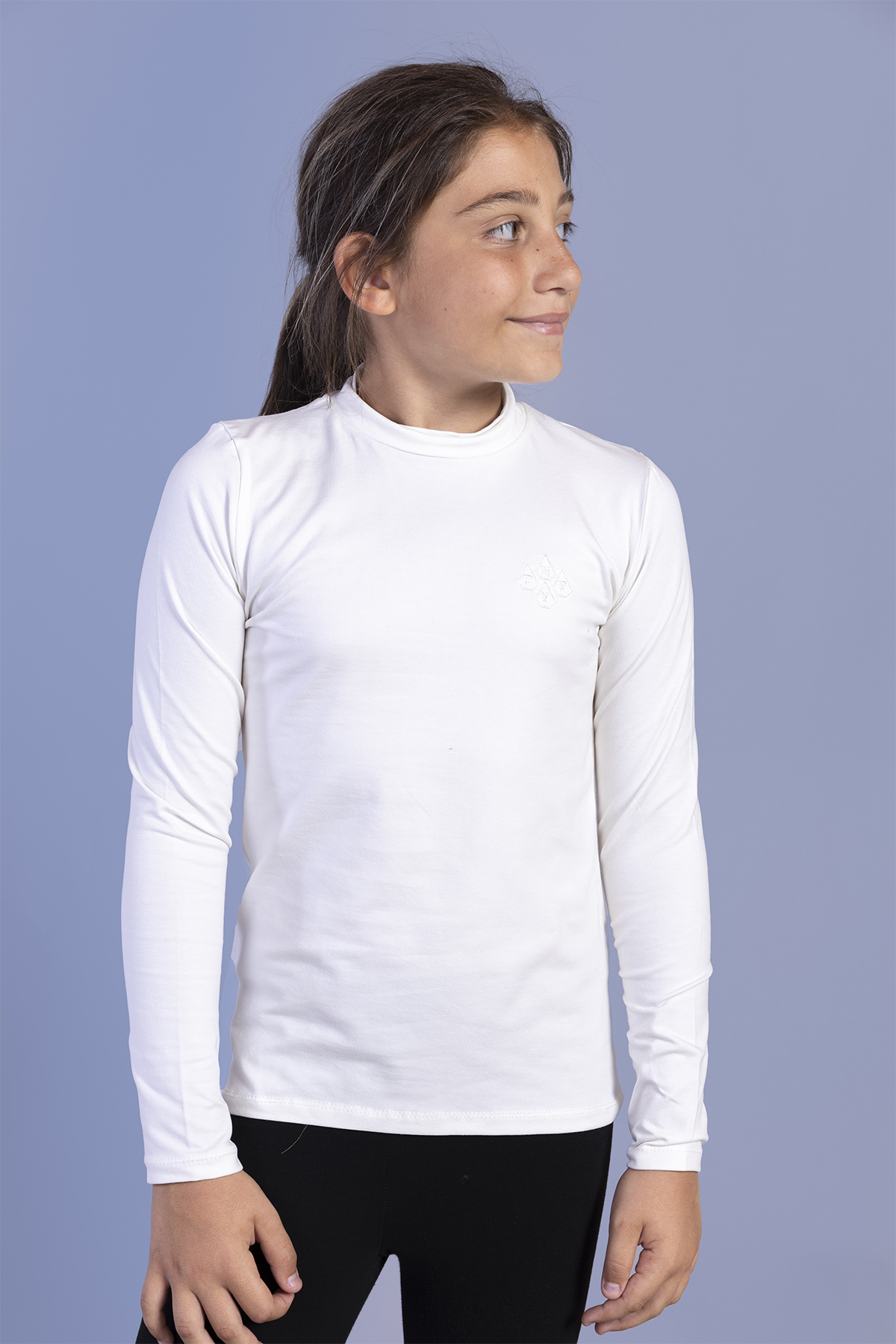 Toontoy  Kız Çocuk Nakışlı Balıkçı Yaka Okul Tişörtü