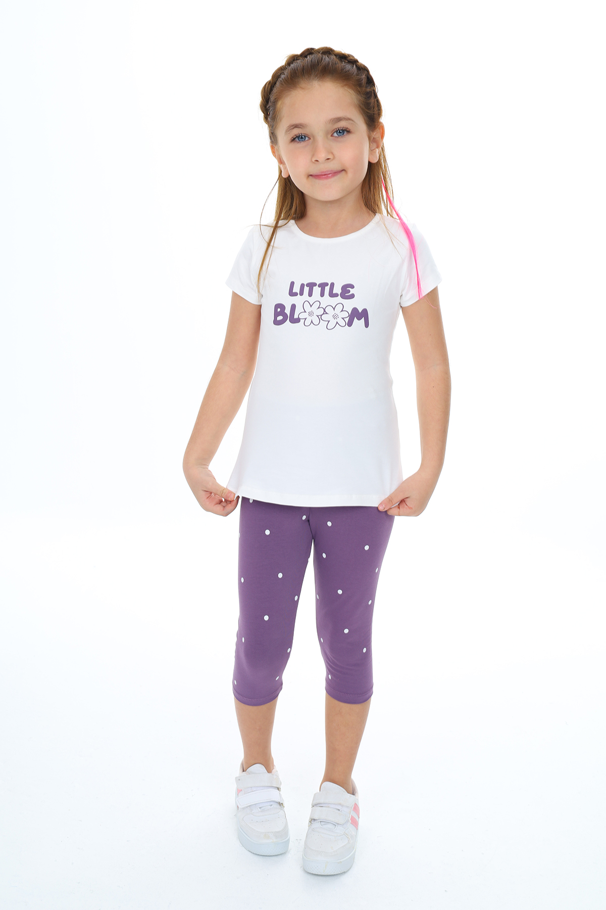 Toontoy Kız Çocuk Lıttle Bloom Baskılı Kaprili Takım