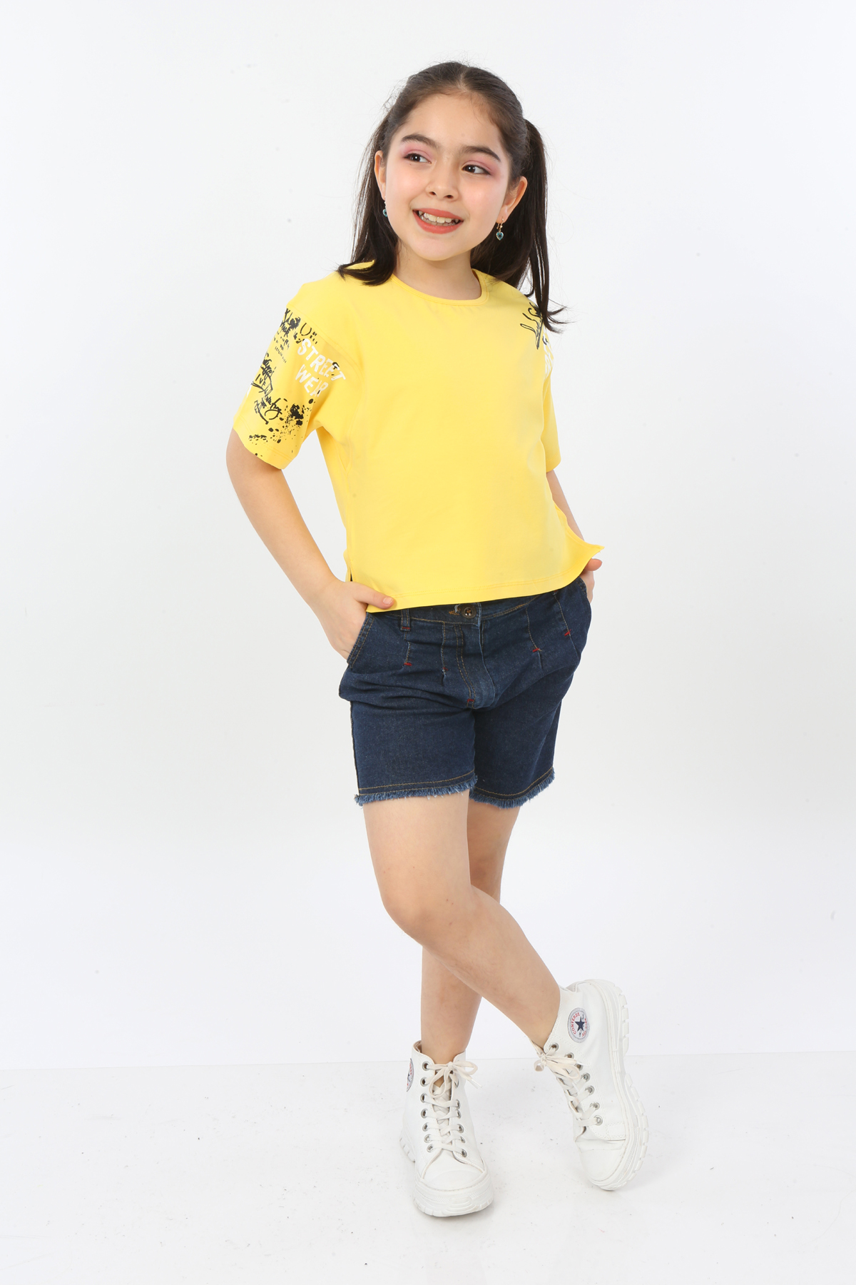 Toontoy Kız Çocuk Street Baskılı Tişört