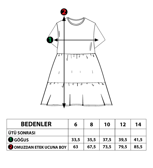 Toontoy Kız Çocuk Büzgü Detaylı Baskılı Elbise