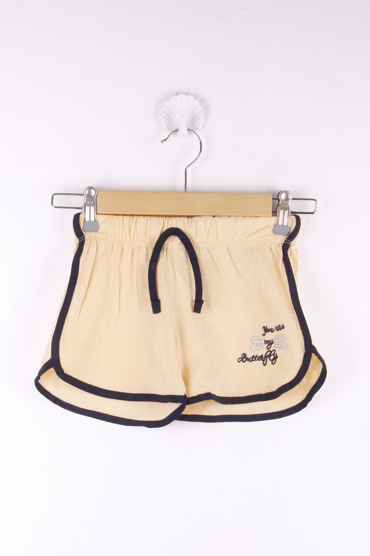 Toontoy  Kız Çocuk Şort Simli Kelebek Nakışlı