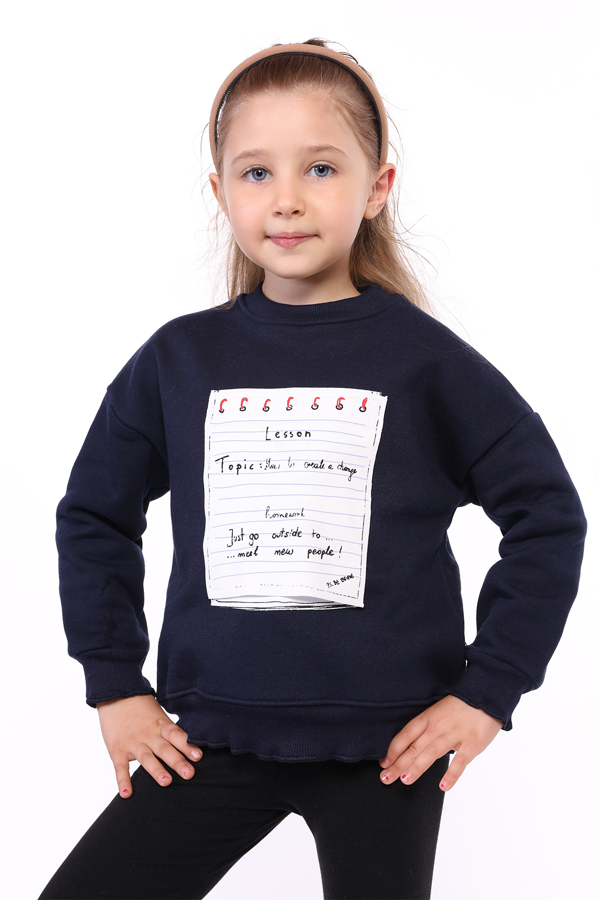 Toontoy Kız Çocuk Lesson Baskılı Sweatshirt