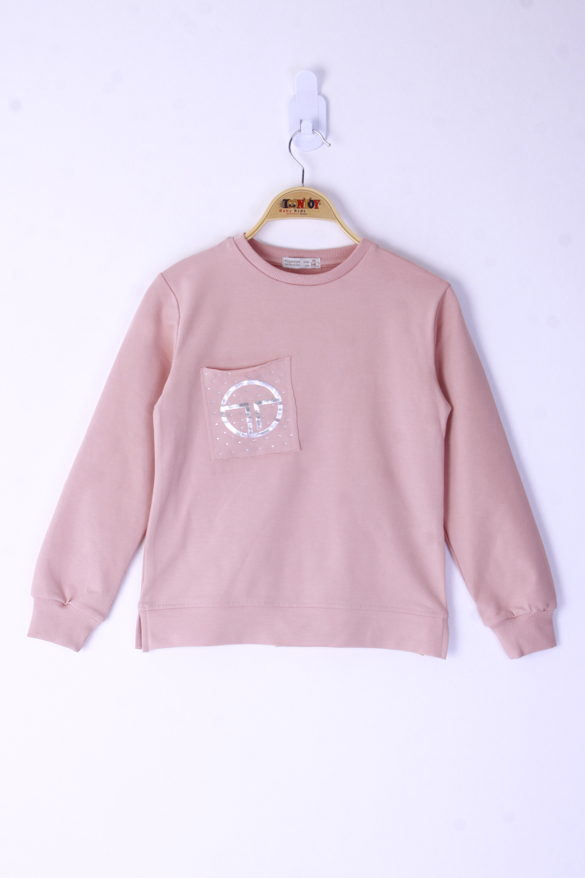 Toontoy Kız Çocuk Cebi Arma Baskılı Sweatshirt