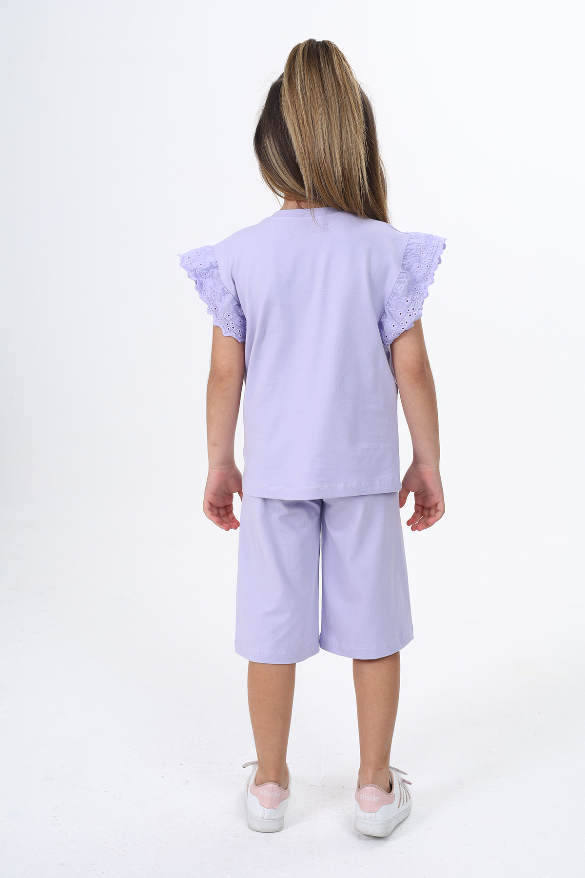 Toontoy Kız Çocuk Kol Güpür Detaylı Kaprili Takım