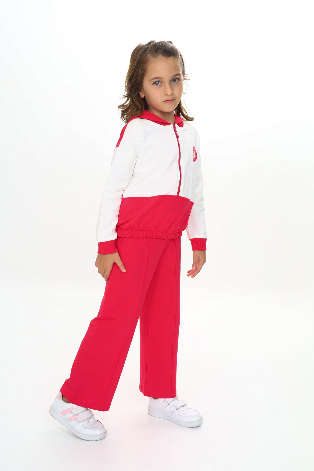 Toontoy Kız Çocuk Reglan Kol Kapüşonlu Gizli Cepli Eşofman Takım