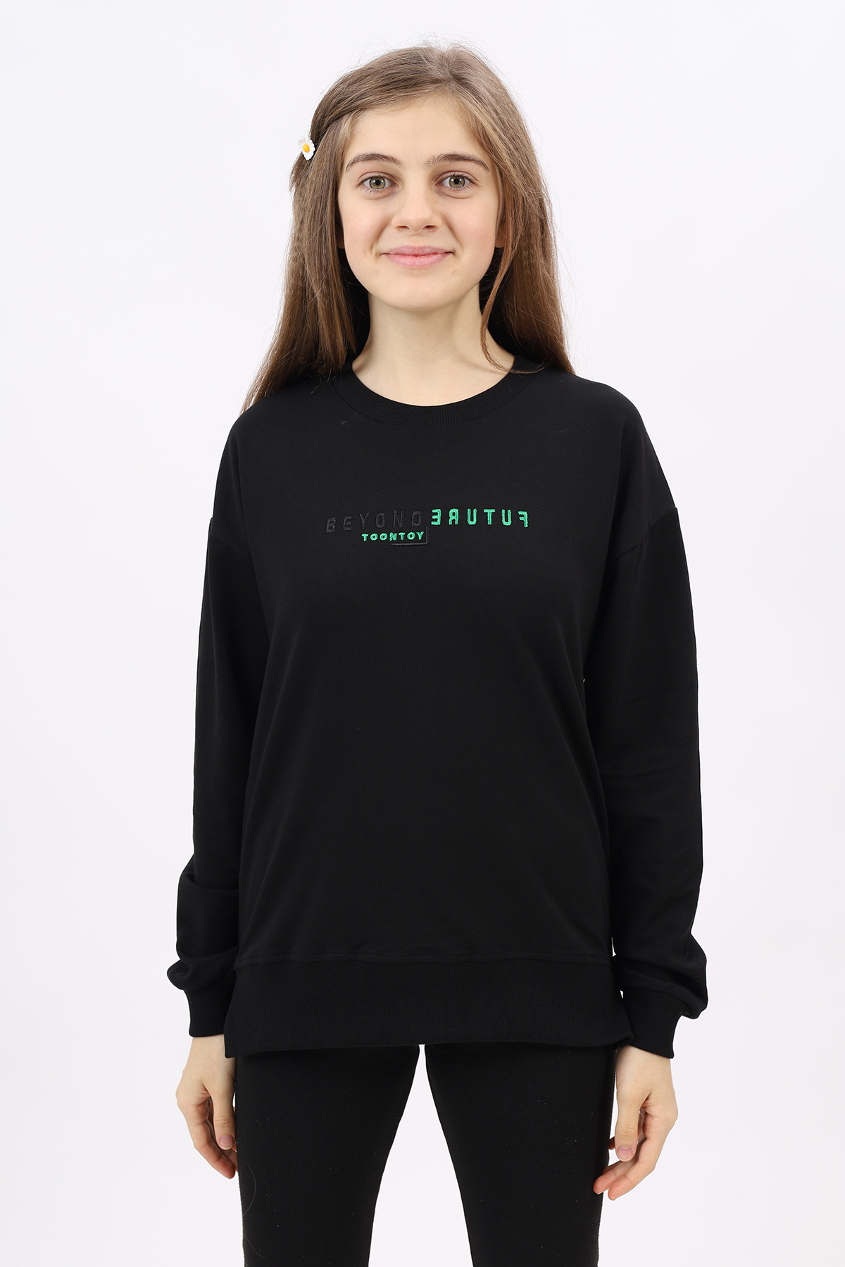 Toontoy Kız Çocuk Nakışlı Sweatshirt