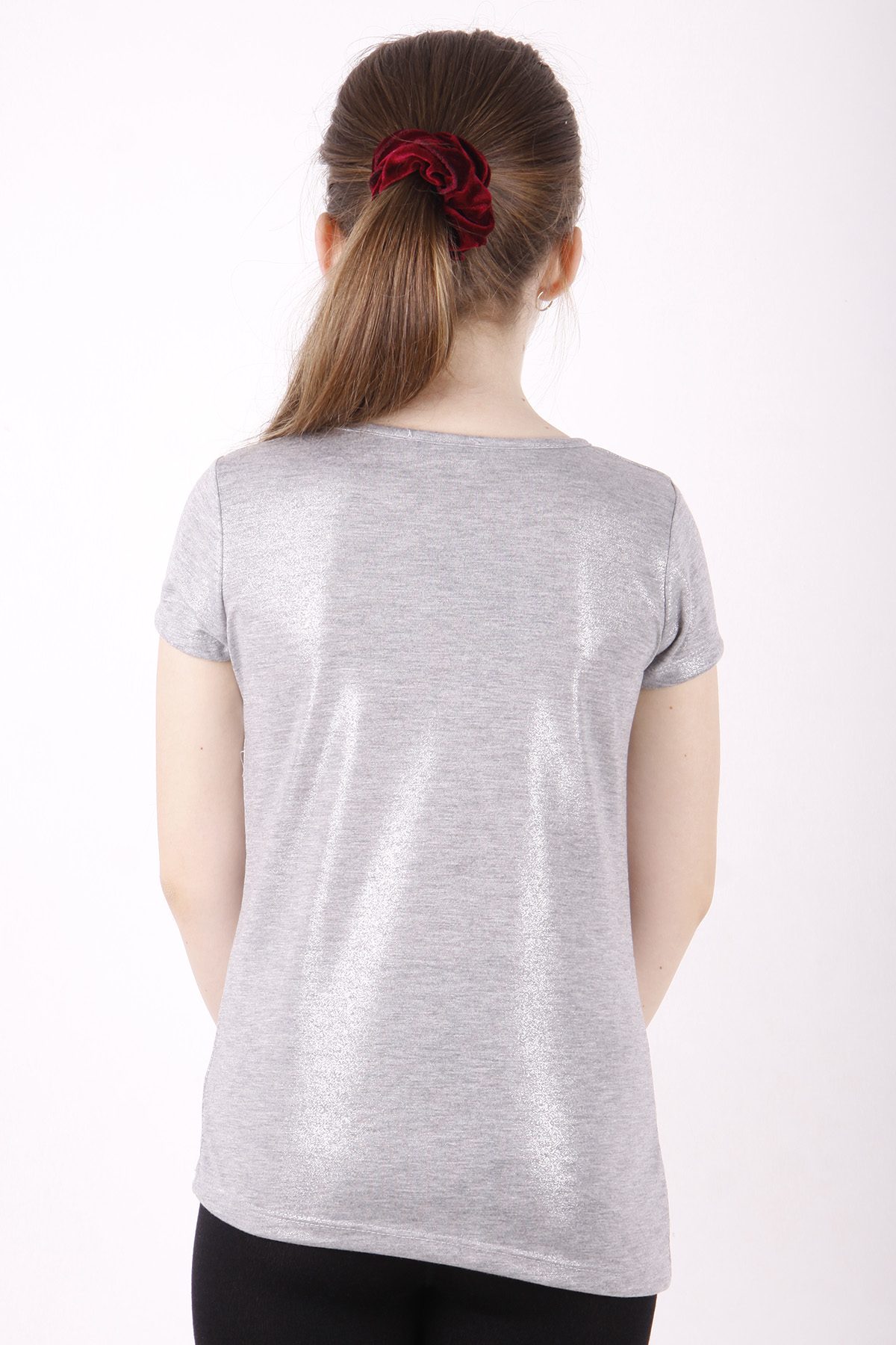 Toontoy Kız Çocuk Yıldız Baskılı Kesik Cep Detaylı Tişört