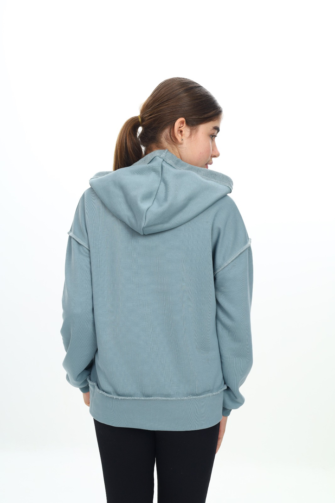 Toontoy  Kız Çocuk  Kirli Dikişli Kapüşonlu Hırka