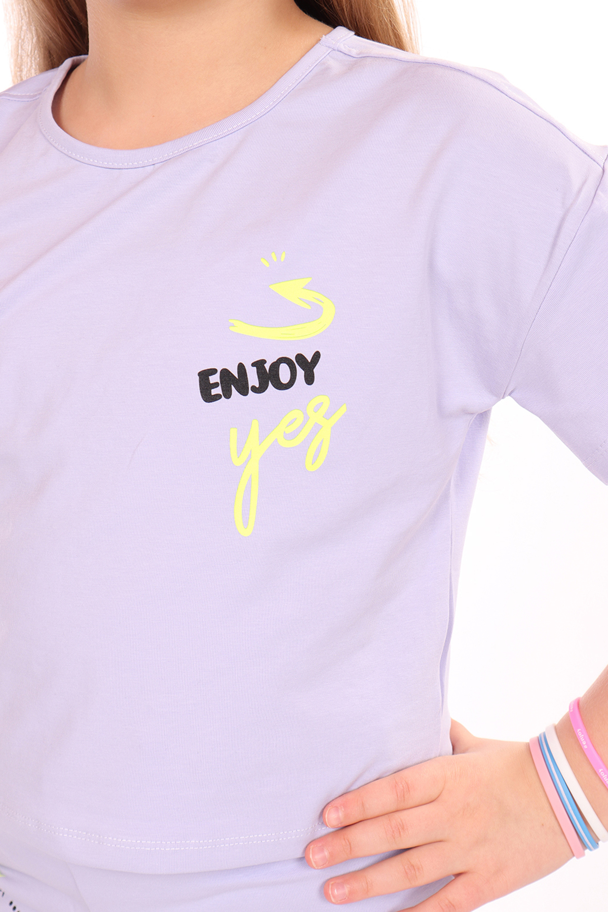 Toontoy Kız Çocuk Enjoy Yes Baskılı Eşofman Takım