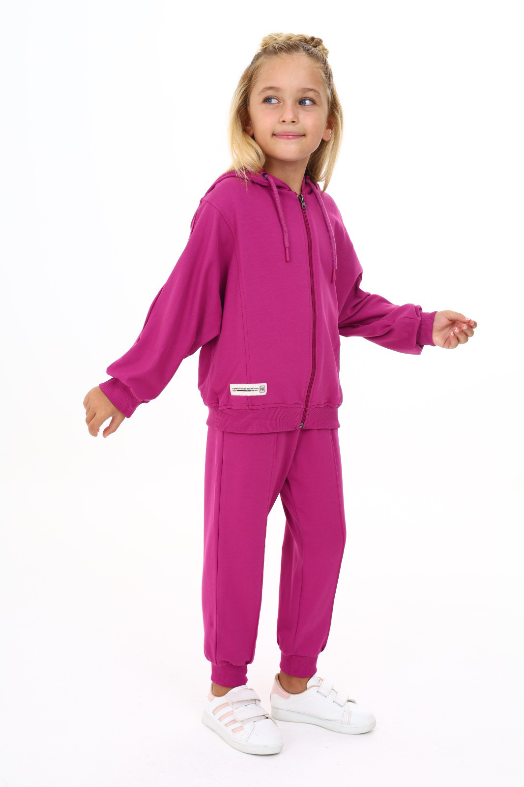 Toontoy  Kız Çocuk Yarasa Kol Armalı Eşofman Takım