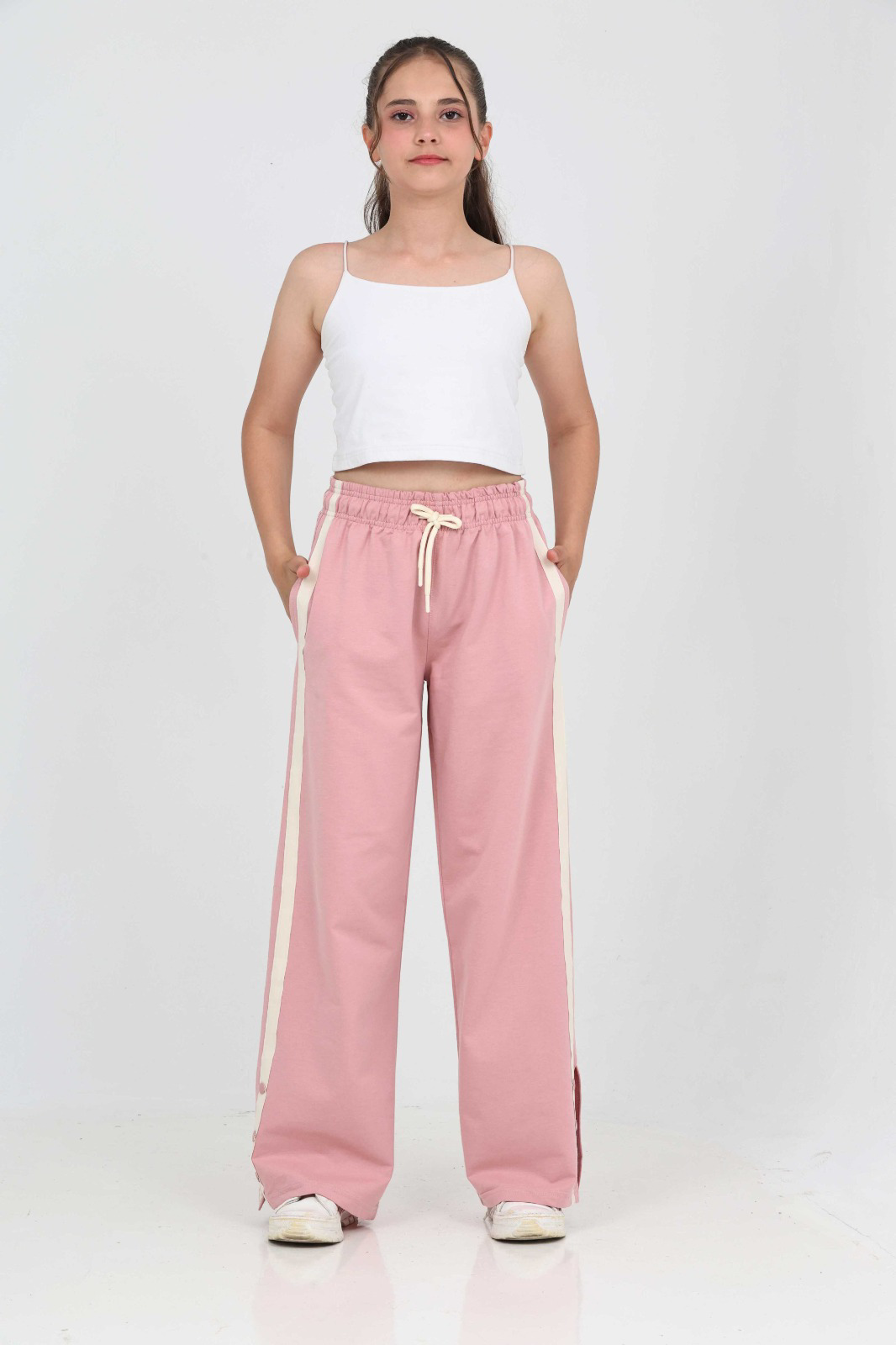 Toontoy Kız Çocuk Boydan Şeritli Eşofman Alt