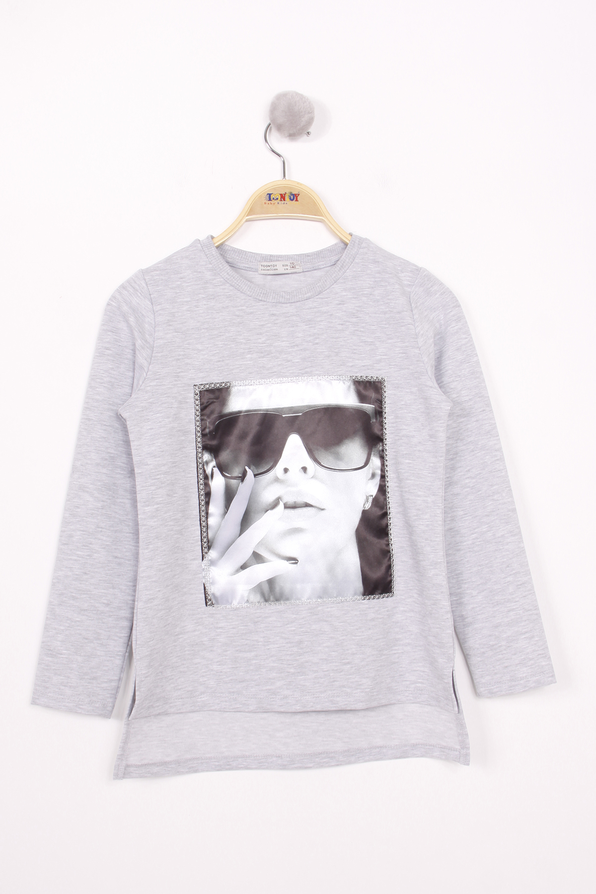 Toontoy Kız Çocuk Gözlüklü Kız Baskılı Sweatshirt