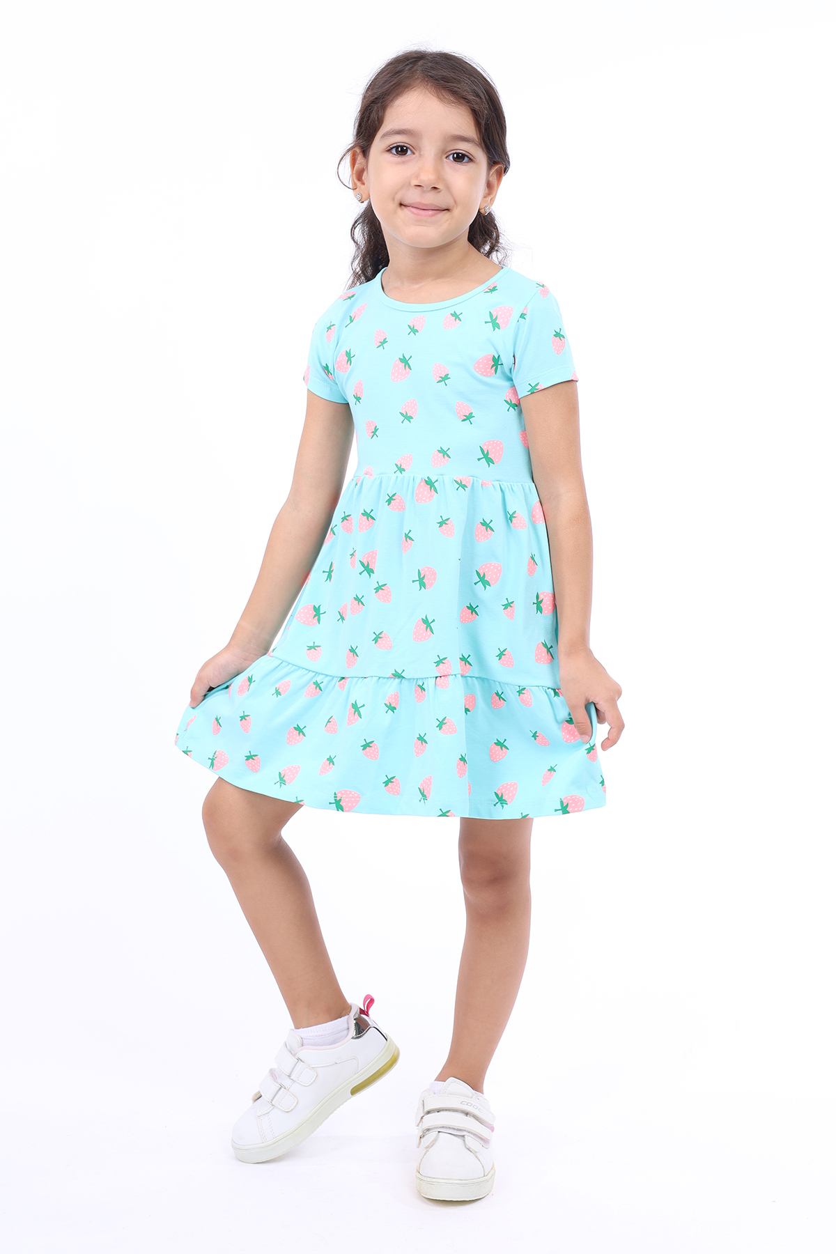 Toontoy Kız Çocuk Bisiklet Yaka Komple Çilek Baskılı Elbise Fiyatı, Yorumları ve Özellikleri