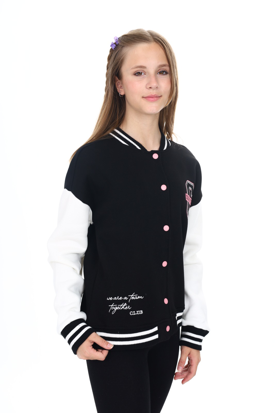 Toontoy  Kız Çocuk Nakışlı Kolej Hırka