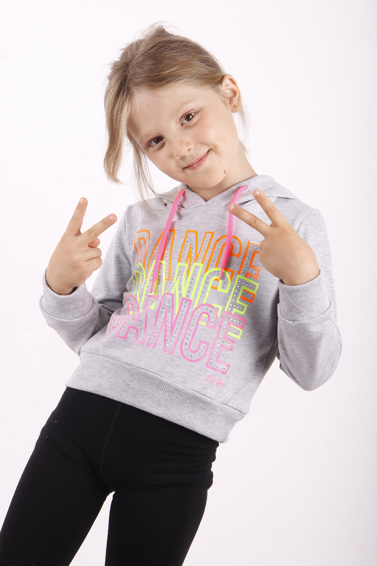 Toontoy Kız Çocuk Dance Baskılı Kapüşonlu Sweatshirt