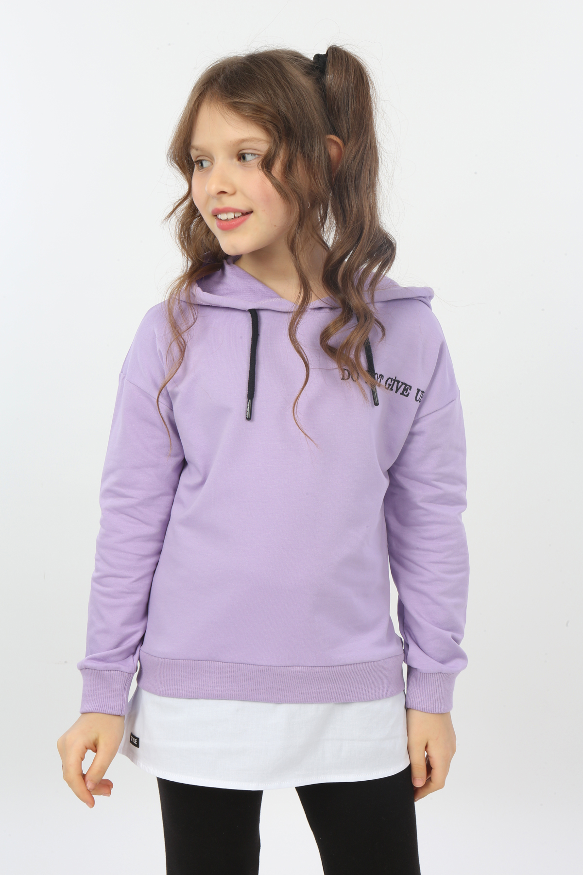 Toontoy Kız Çocuk Do Not Give Up Nakışlı Sweatshirt