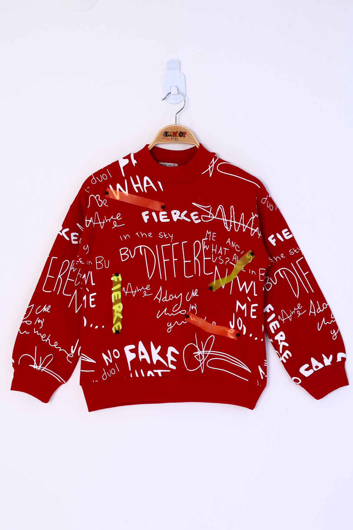 Toontoy Kız Çocuk Neon Şerit Detaylı Baskılı Sweatshirt