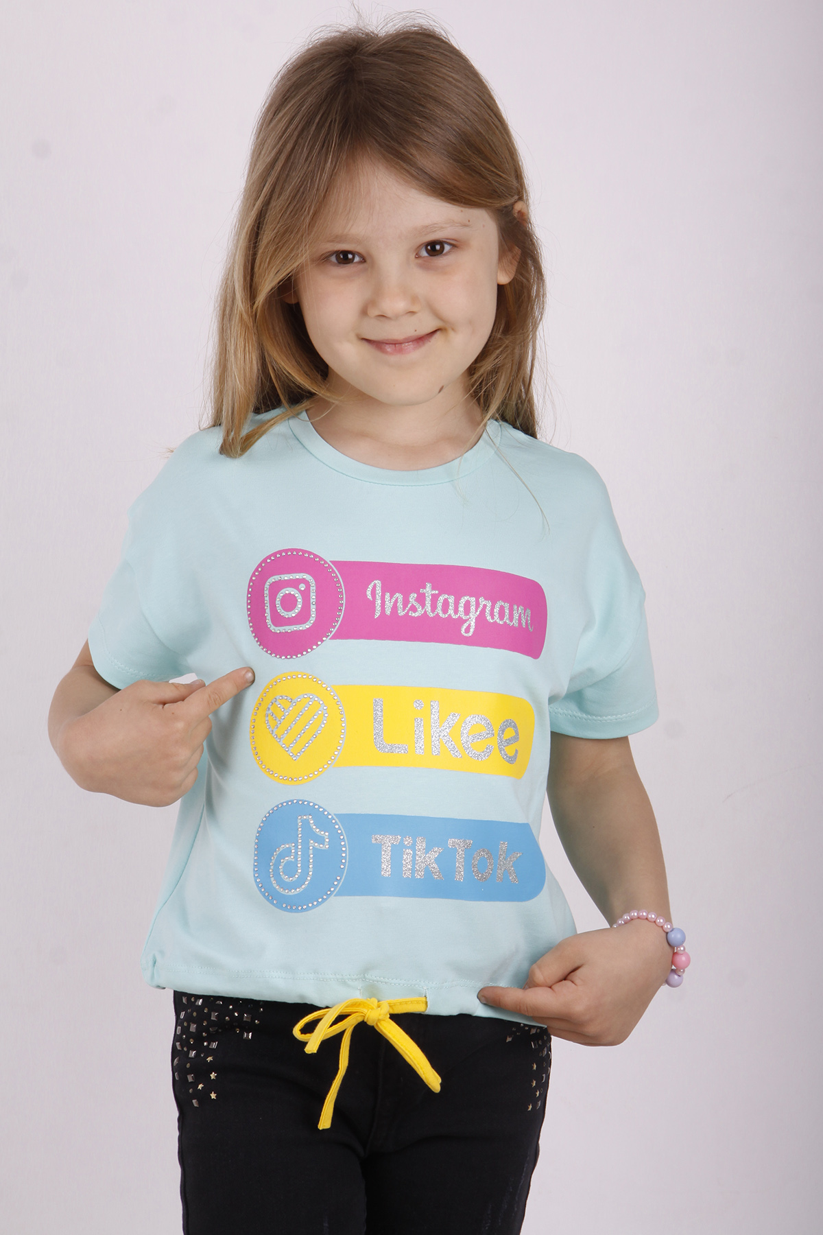 Toontoy Kız Çocuk Instagram Baskılı Tişört