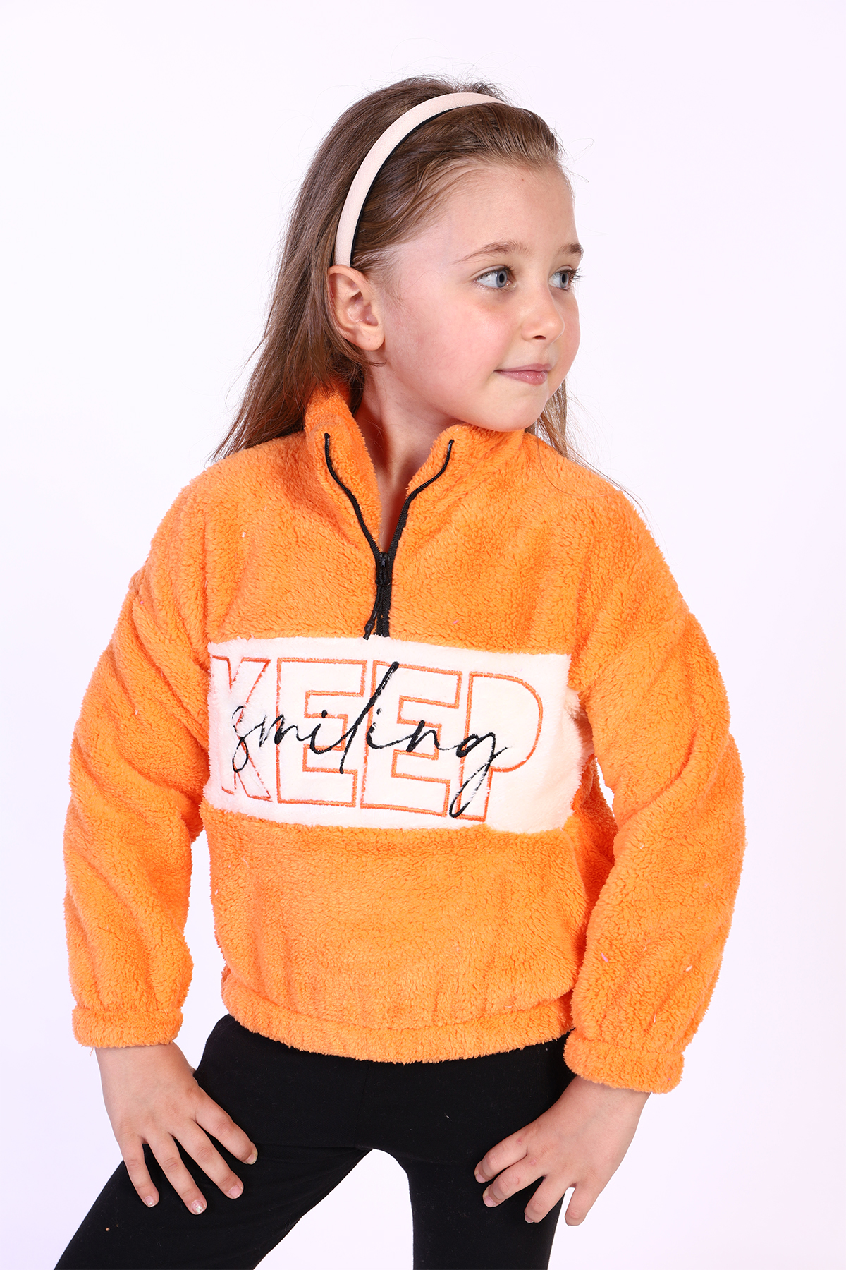 Toontoy Kız Çocuk Nakışlı Peluş Sweatshirt