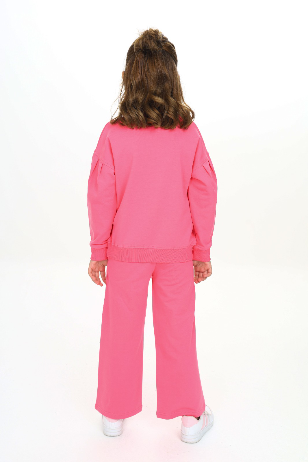 Toontoy  Kız Çocuk Kol Büzgülü Lale Baskılı Eşofman Takım