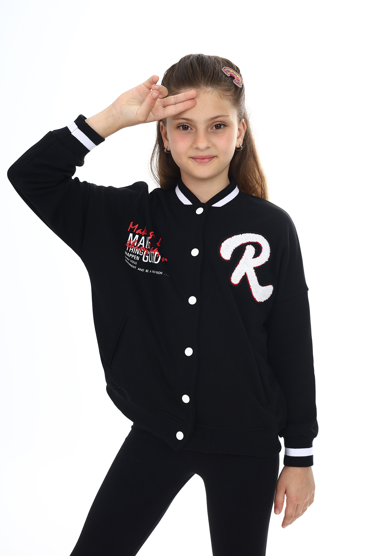 Toontoy  Kız Çocuk Baskılı Kolej Hırka