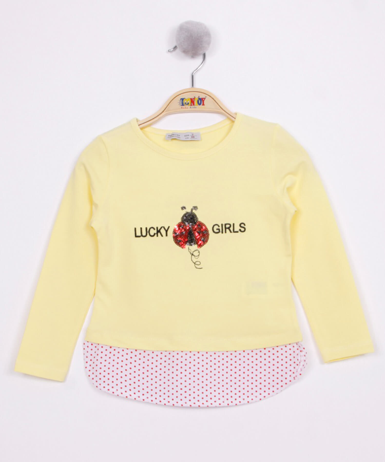 Toontoy Kız Çocuk Uğur Böceği Nakışlı T-Shirt